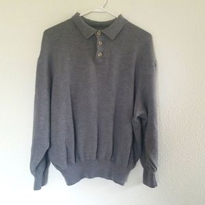 I Levrieri Italian 100% merino wool gray polo sweater XXL